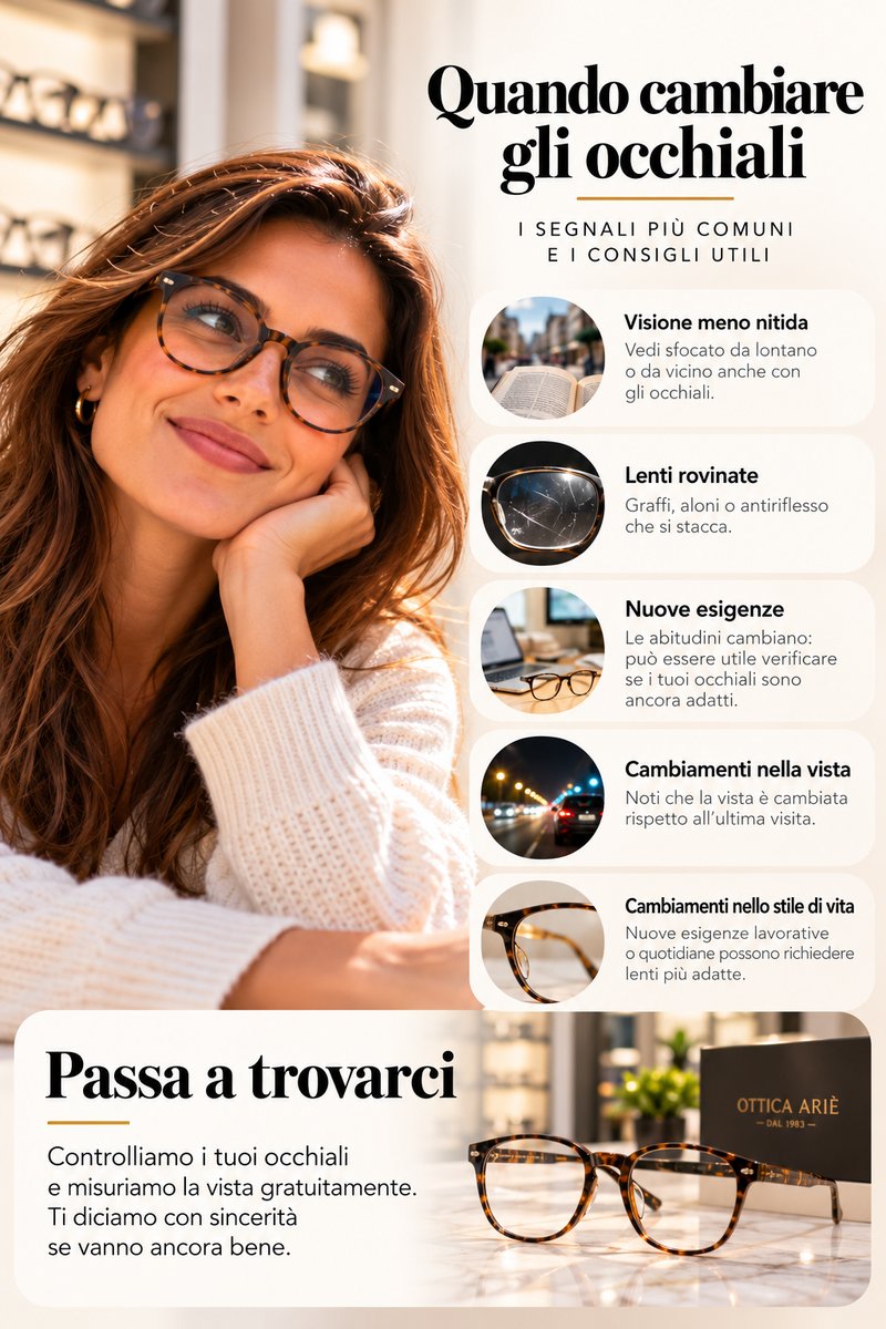 Quando cambiare gli occhiali: visione meno nitida, lenti rovinate, nuove esigenze, cambiamenti nella vista e nello stile di vita